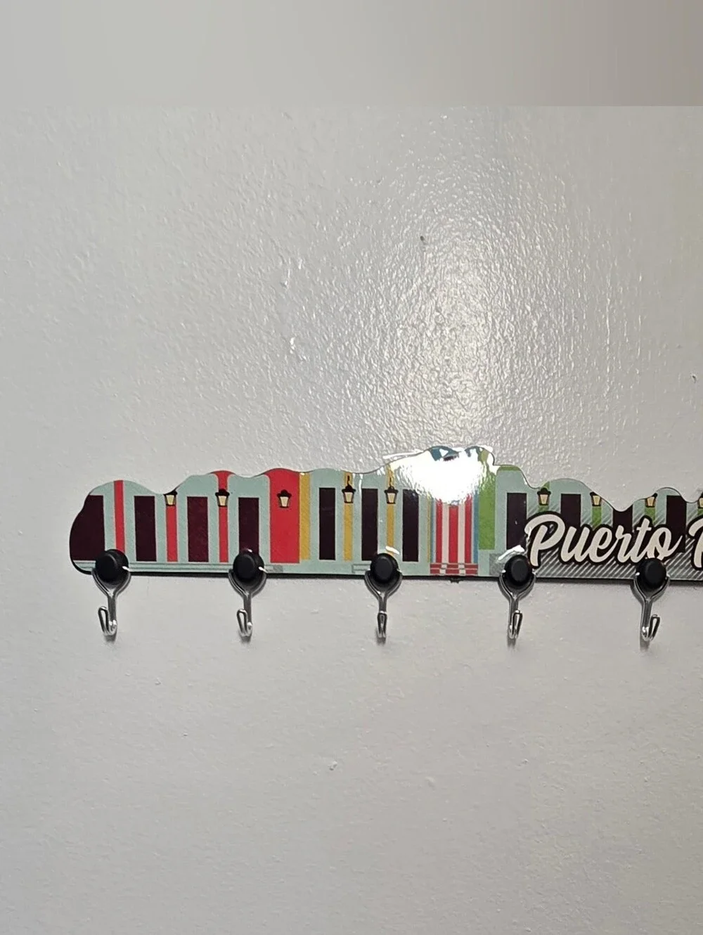 Puerto Rico Colorful Door Wall Hook Rack - Black & Multicolor